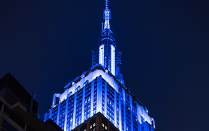 Preview wallpaper empire state building, building, architecture, backlighting, night, dark, new york