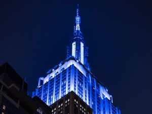 Preview wallpaper empire state building, building, architecture, backlighting, night, dark, new york