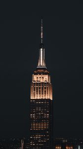 Preview wallpaper empire state building, tower, building, night, architecture, lights, dark