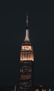 Preview wallpaper empire state building, tower, building, night, architecture, lights, dark