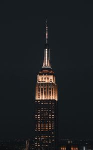 Preview wallpaper empire state building, tower, building, night, architecture, lights, dark