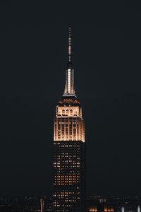 Preview wallpaper empire state building, tower, building, night, architecture, lights, dark