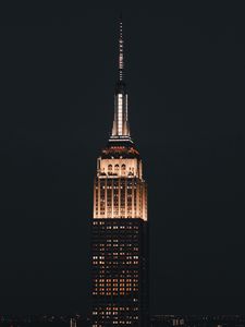 Preview wallpaper empire state building, tower, building, night, architecture, lights, dark