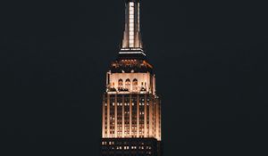 Preview wallpaper empire state building, tower, building, night, architecture, lights, dark