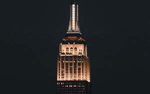 Preview wallpaper empire state building, tower, building, night, architecture, lights, dark