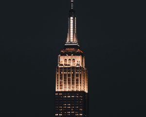 Preview wallpaper empire state building, tower, building, night, architecture, lights, dark