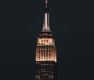 Preview wallpaper empire state building, tower, building, night, architecture, lights, dark