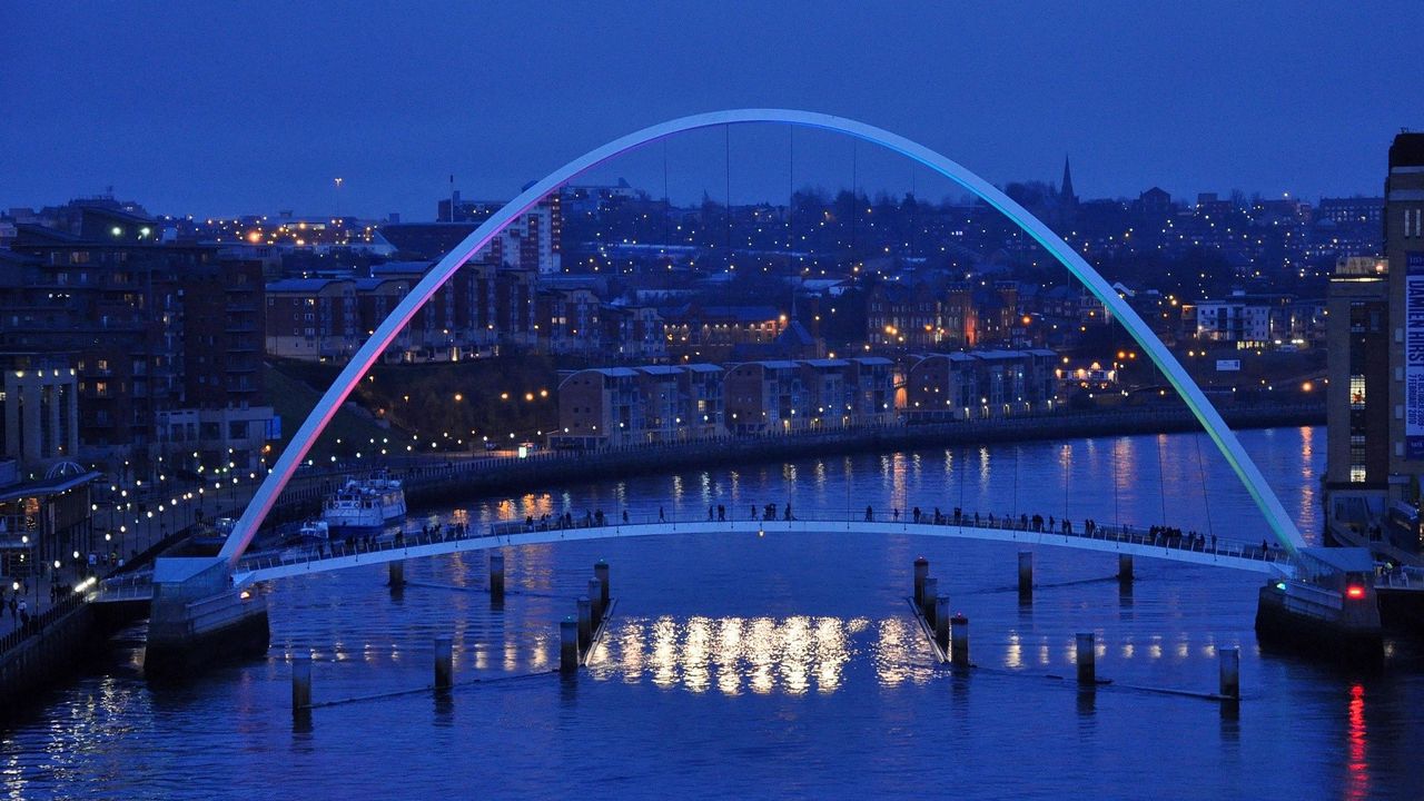 Wallpaper england, millennium bridge, newcastle, early winter evening