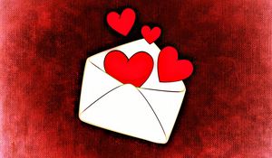 Preview wallpaper envelope, hearts, love, romance, art