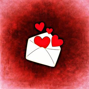 Preview wallpaper envelope, hearts, love, romance, art