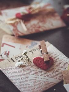 Preview wallpaper envelopes, heart, flowers, love, aesthetics