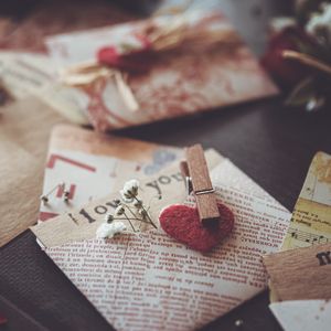 Preview wallpaper envelopes, heart, flowers, love, aesthetics