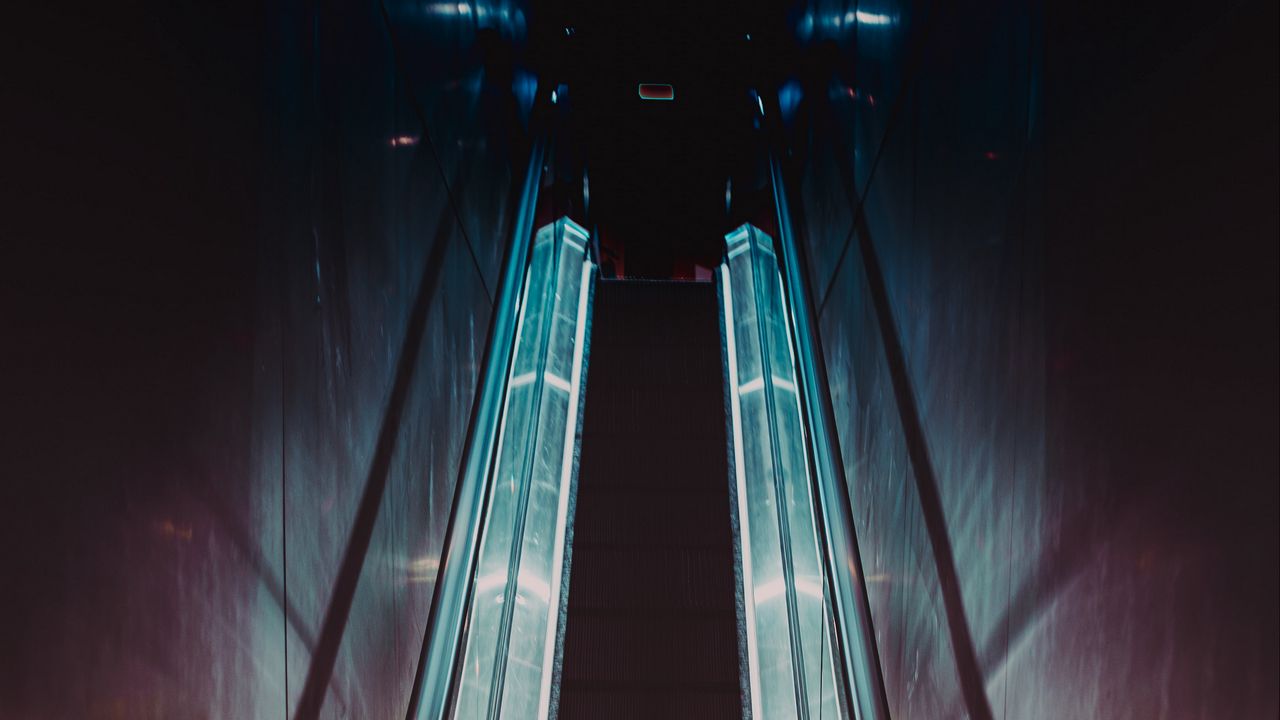 Wallpaper escalator, backlight, light, metro, tunnel