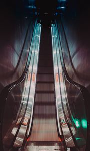 Preview wallpaper escalator, backlight, light, metro, tunnel