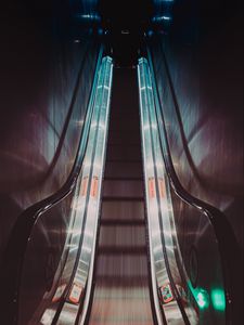 Preview wallpaper escalator, backlight, light, metro, tunnel