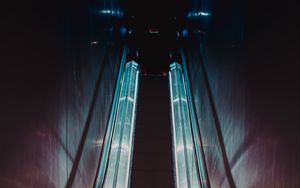 Preview wallpaper escalator, backlight, light, metro, tunnel