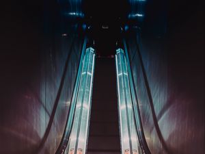 Preview wallpaper escalator, backlight, light, metro, tunnel