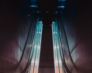 Preview wallpaper escalator, backlight, light, metro, tunnel