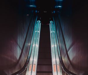 Preview wallpaper escalator, backlight, light, metro, tunnel