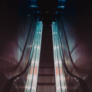 Preview wallpaper escalator, backlight, light, metro, tunnel