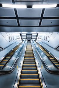 Preview wallpaper escalator, construction, light, architecture