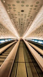 Preview wallpaper escalator, handrails, lights