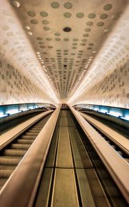 Preview wallpaper escalator, handrails, lights