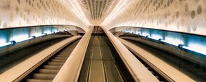 Preview wallpaper escalator, handrails, lights