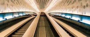 Preview wallpaper escalator, handrails, lights