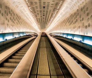 Preview wallpaper escalator, handrails, lights