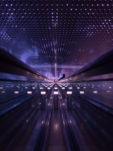 Preview wallpaper escalator, metro, interior, light, architecture