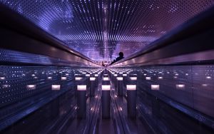 Preview wallpaper escalator, metro, interior, light, architecture