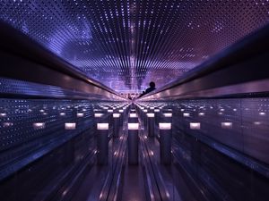 Preview wallpaper escalator, metro, interior, light, architecture