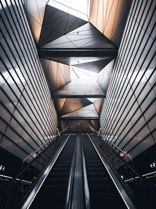 Preview wallpaper escalator, metro, interior, architecture, building