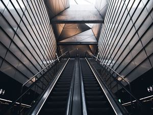 Preview wallpaper escalator, metro, interior, architecture, building