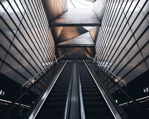 Preview wallpaper escalator, metro, interior, architecture, building