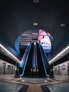 Preview wallpaper escalator, metro, station, interior