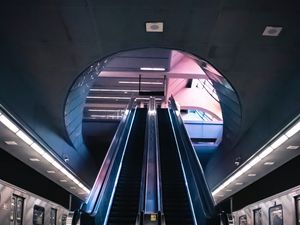 Preview wallpaper escalator, metro, station, interior