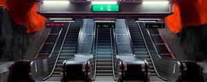 Preview wallpaper escalator, metro, station, tunnel