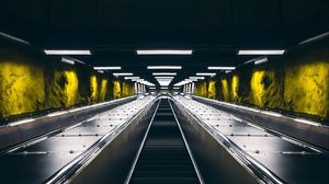 Preview wallpaper escalator, metro, tunnel, backlight