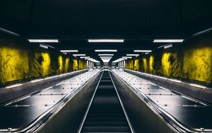 Preview wallpaper escalator, metro, tunnel, backlight