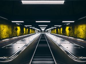 Preview wallpaper escalator, metro, tunnel, backlight