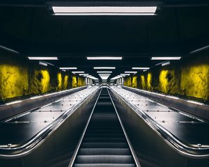 Preview wallpaper escalator, metro, tunnel, backlight