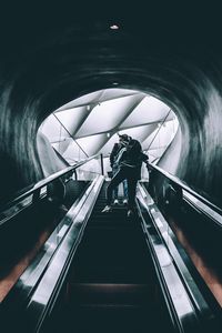 Preview wallpaper escalator, people, stairs, rise, underground