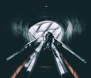 Preview wallpaper escalator, people, stairs, rise, underground