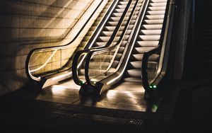 Preview wallpaper escalator, stairs, building, room