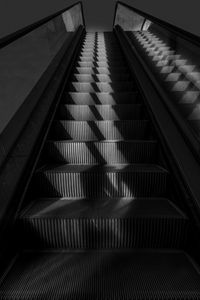 Preview wallpaper escalator, stairs, bw, gray