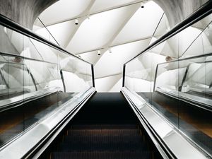 Preview wallpaper escalator, stairs, construction, interior, building