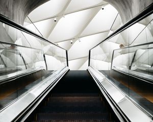 Preview wallpaper escalator, stairs, construction, interior, building