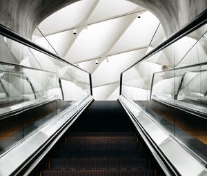 Preview wallpaper escalator, stairs, construction, interior, building